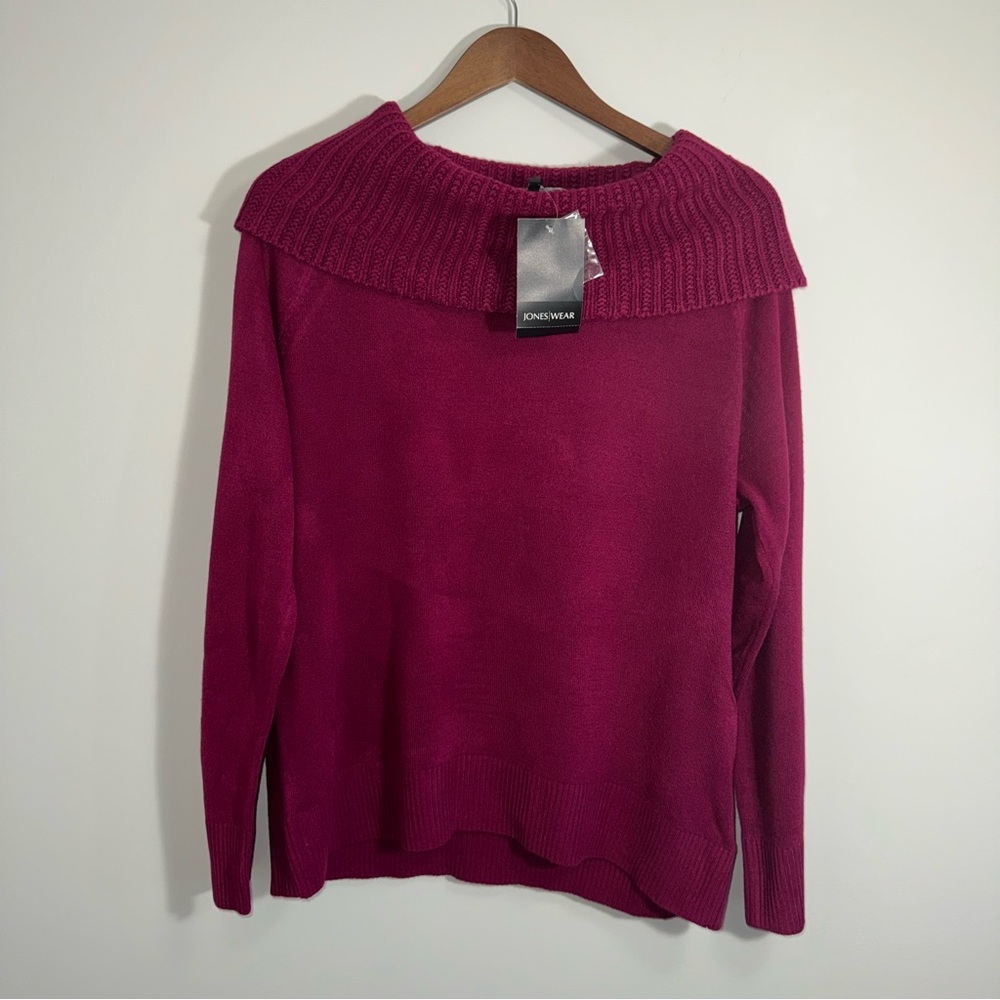 Jones Wear Women's Berry Soft Cowl Neck Sweater Size XL NWT